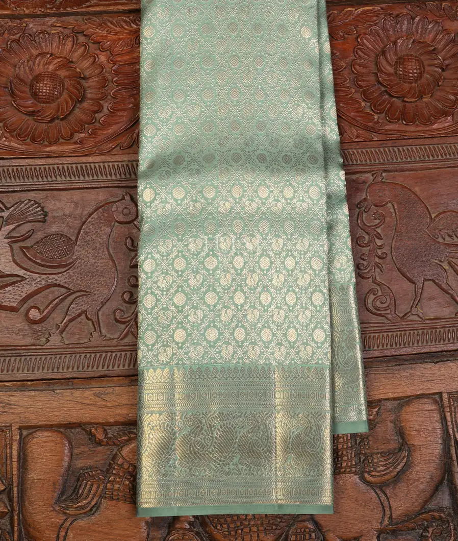 Greenish Grey Kanjivaram Silk Saree T726870-image