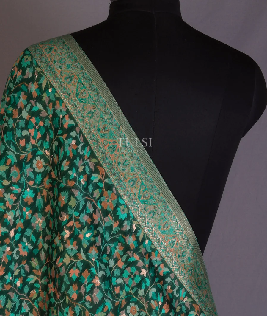 Green Kashmir Kani Silk Dupatta T662129-image