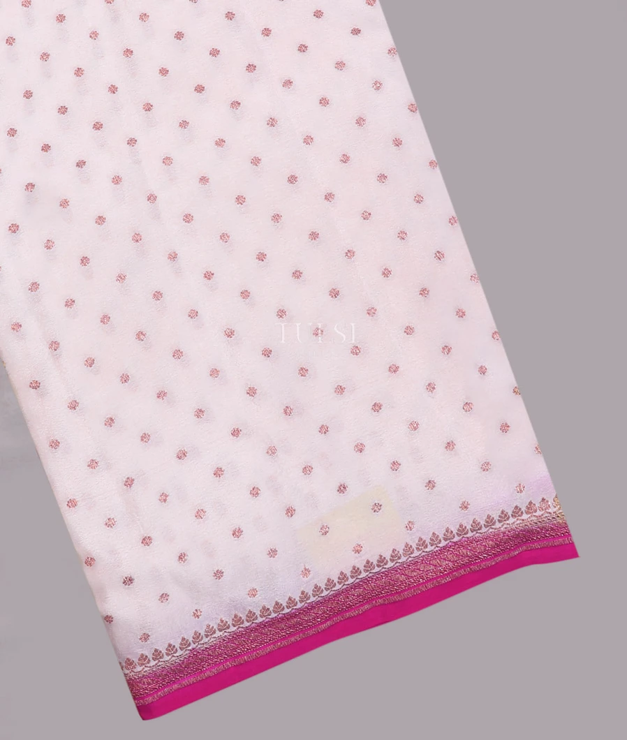 Off-White Banaras Crepe Silk Saree T747707-image