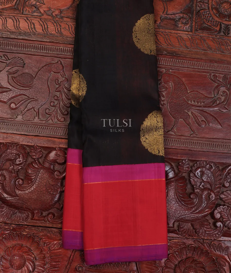 Black Linen Kanjivaram Silk Saree T719637-image