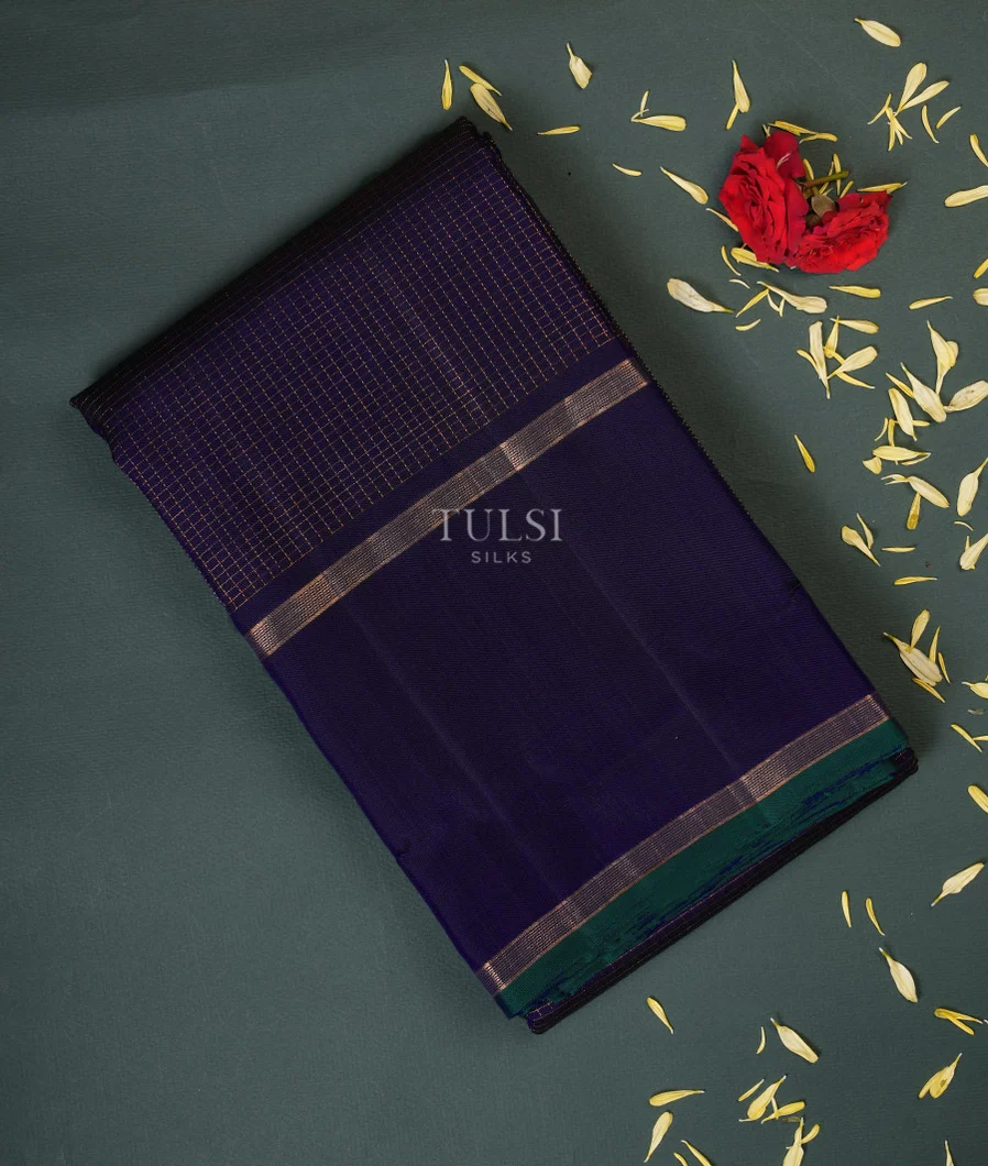 Dark Blue Kanjivaram Silk Saree T735118-image