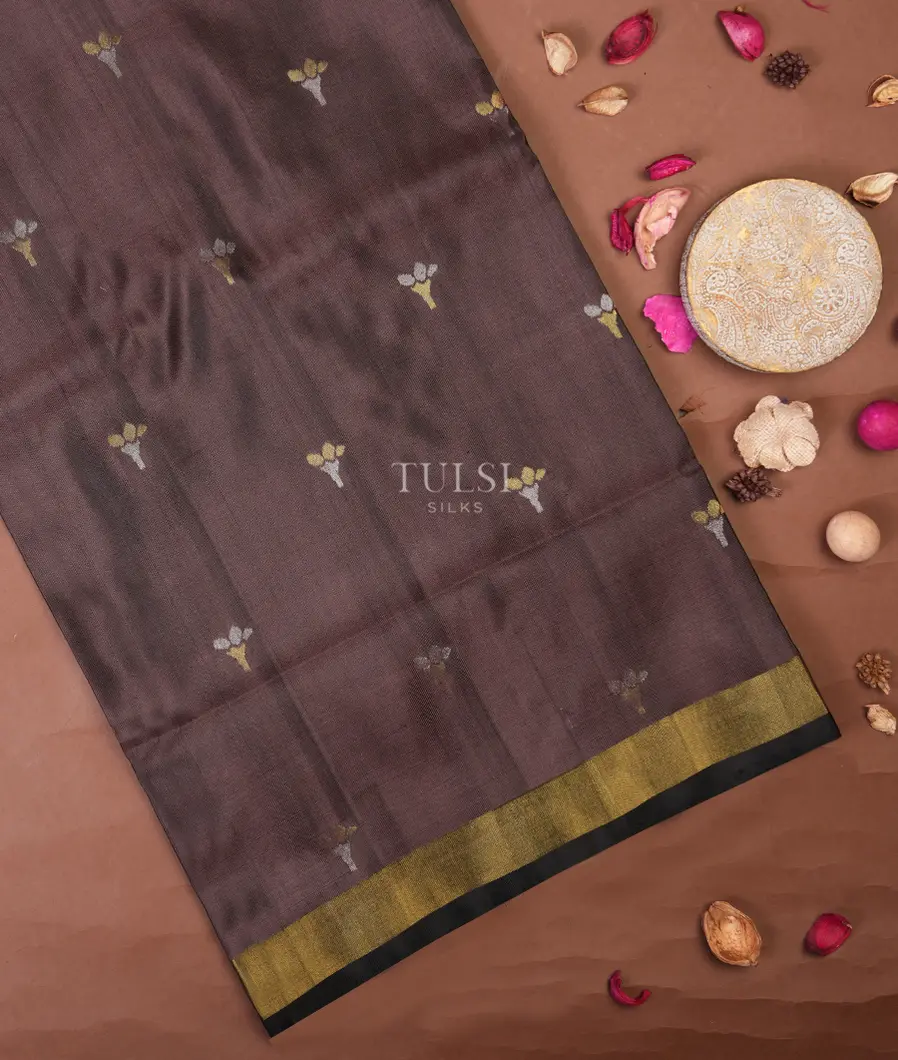 Purplish Brown Uppada Silk Saree T752091-image