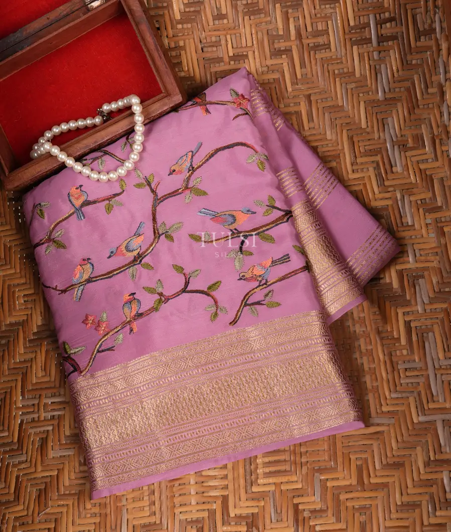 Pink Mysore Crepe Silk Saree T753658-image