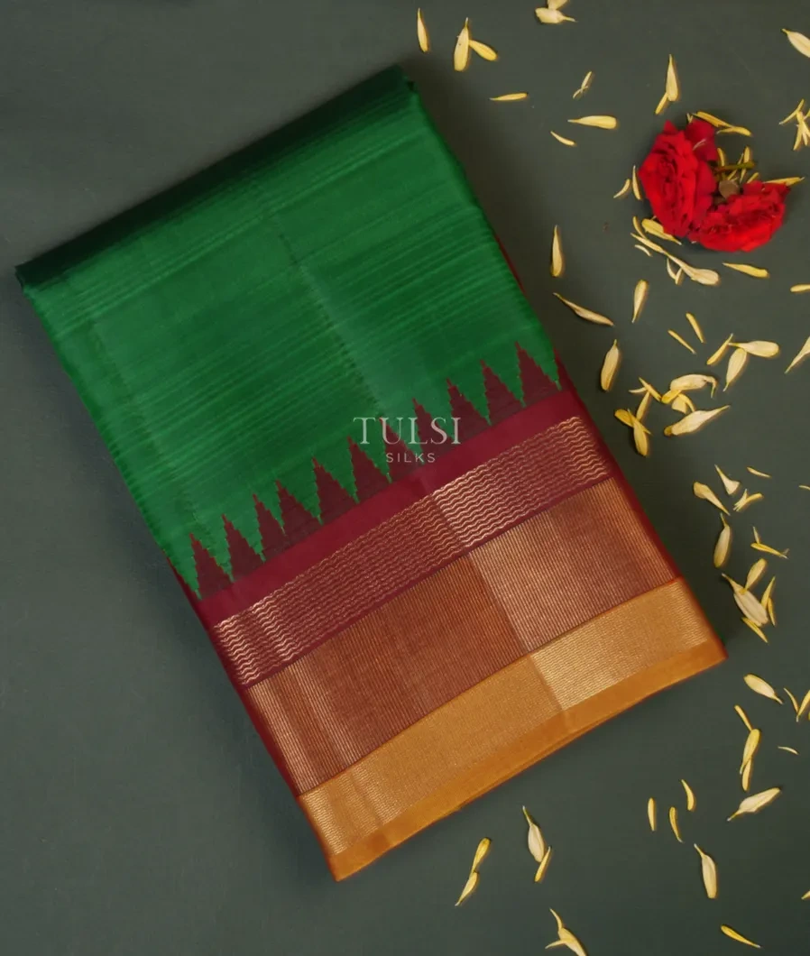 Bottle Green Soft Silk Saree T750866-image