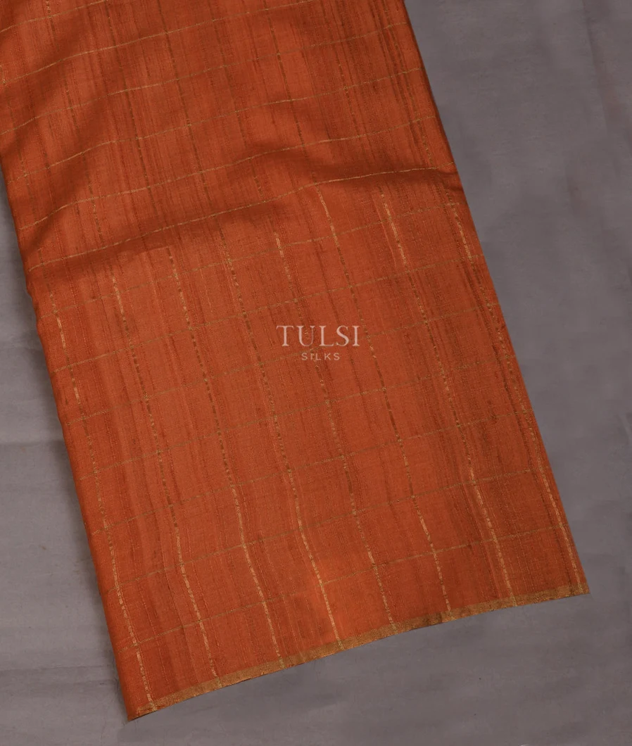 Orange Woven Tussar Saree T730951-image