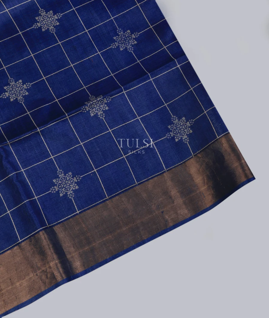 Blue Tussar Printed Saree T741670-image