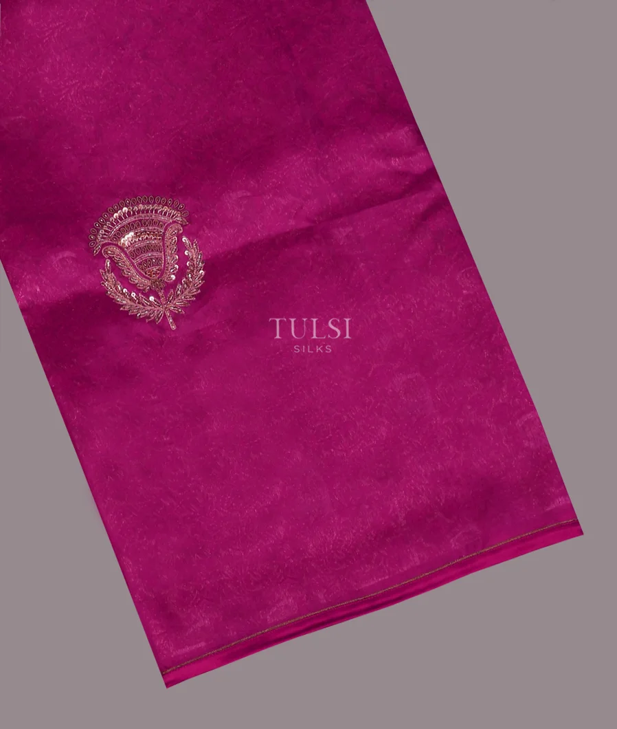 Pink Kora Organza Embroidery Saree T753035-image