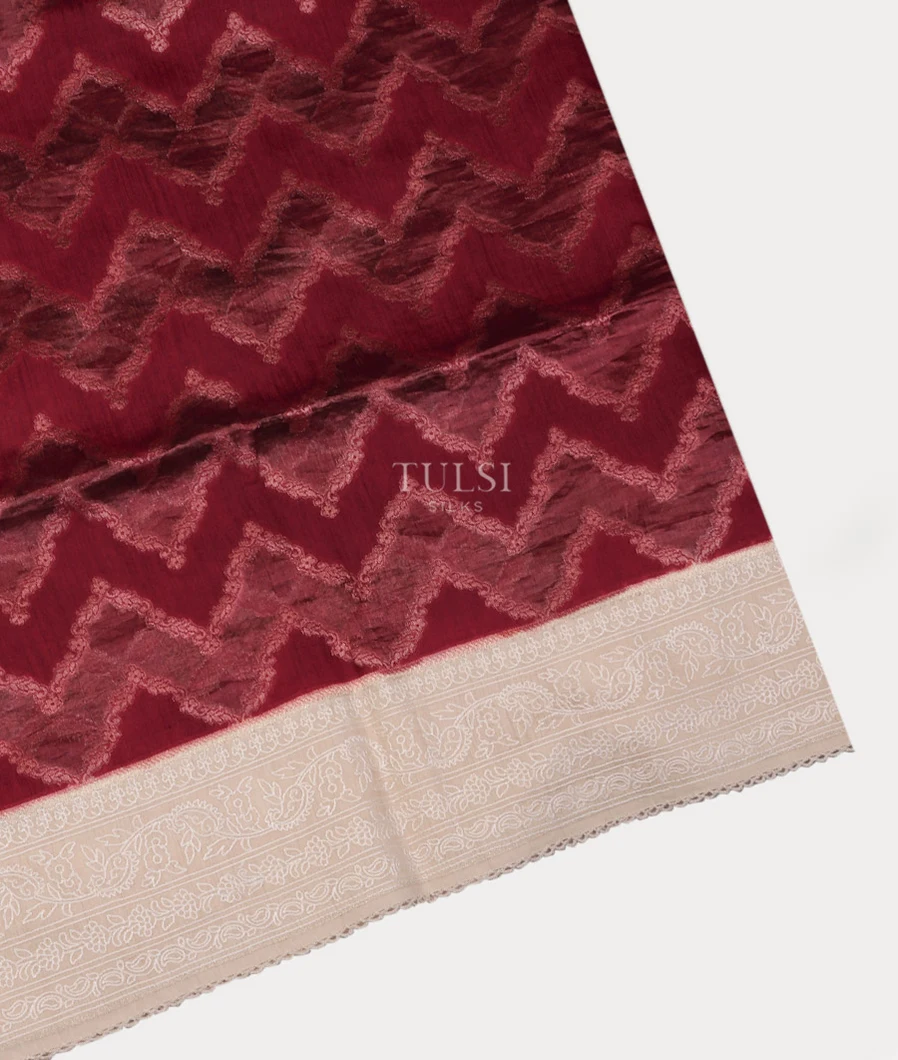 Maroon Tussar Embroidery Saree T745112-image