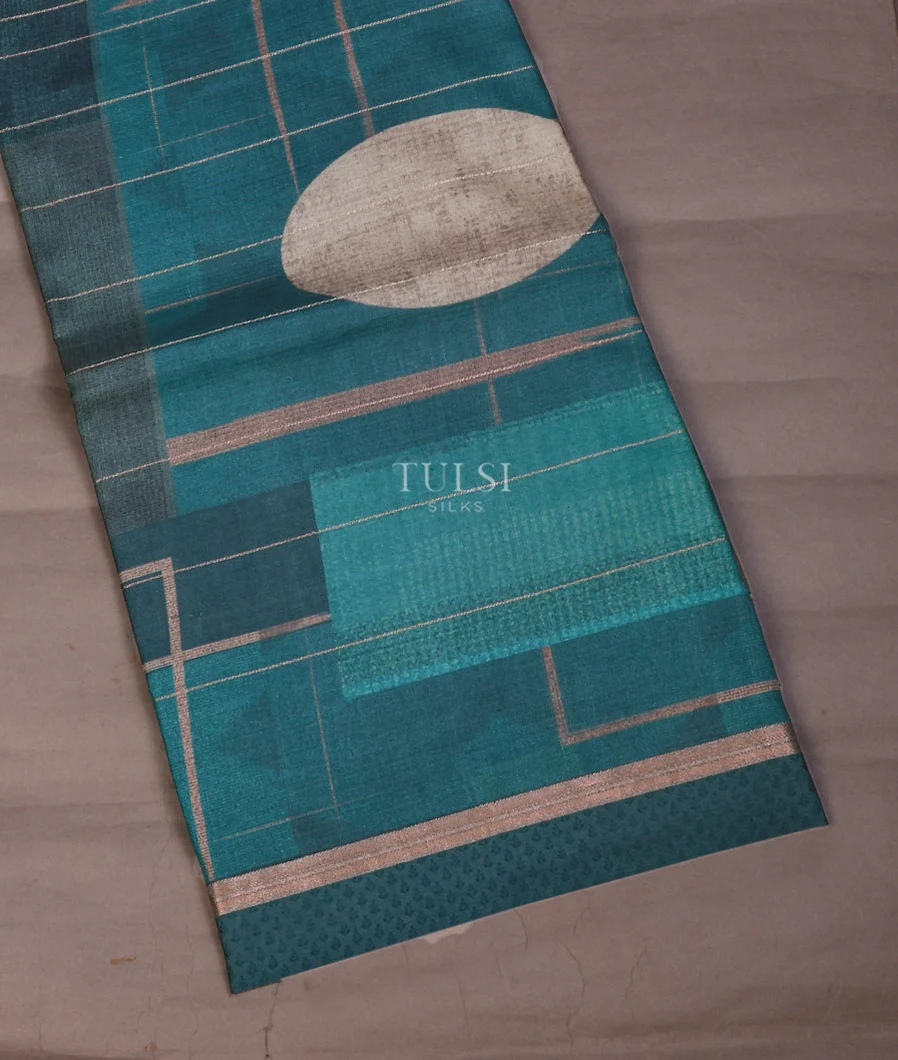 Blue Tussar Printed Saree T706922-image