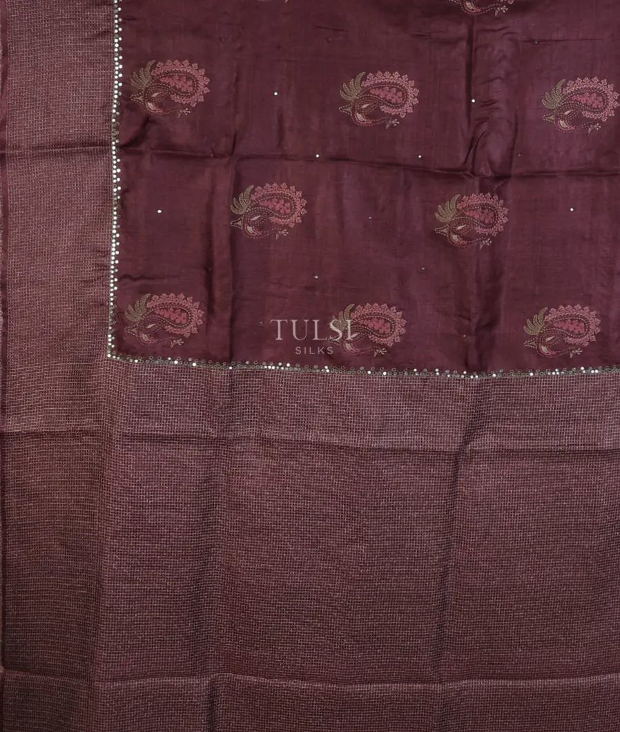burgundy-tussar-embroidery-saree-t751465-t751465-d