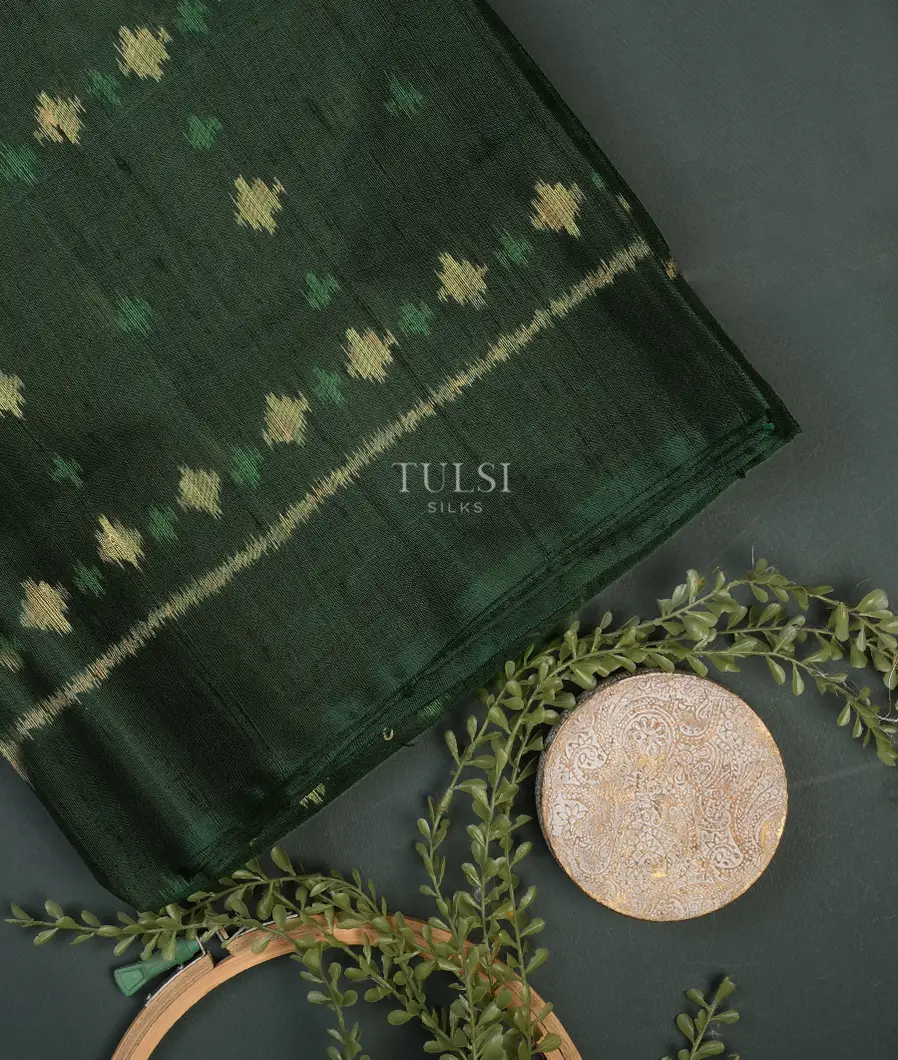 Bottle Green Patola Silk Saree T753090-image