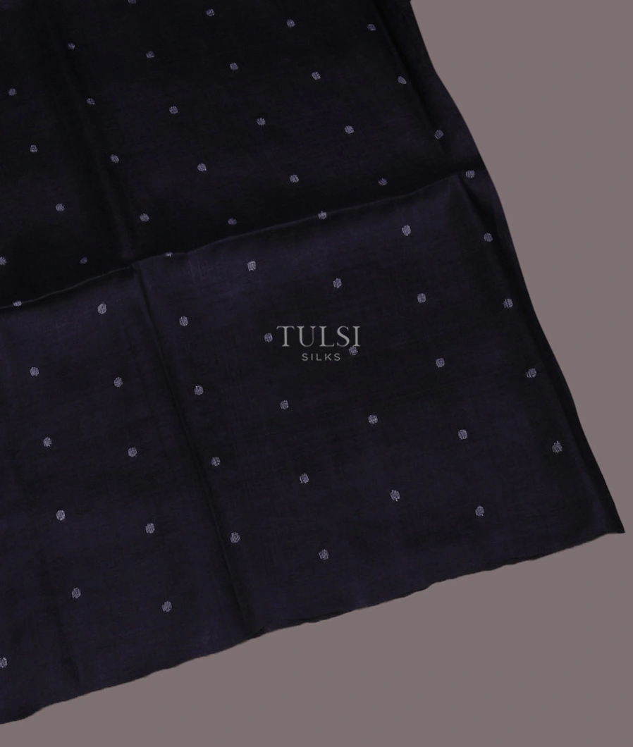 Midnight Blue Dhakai Tussar Saree T706694-image