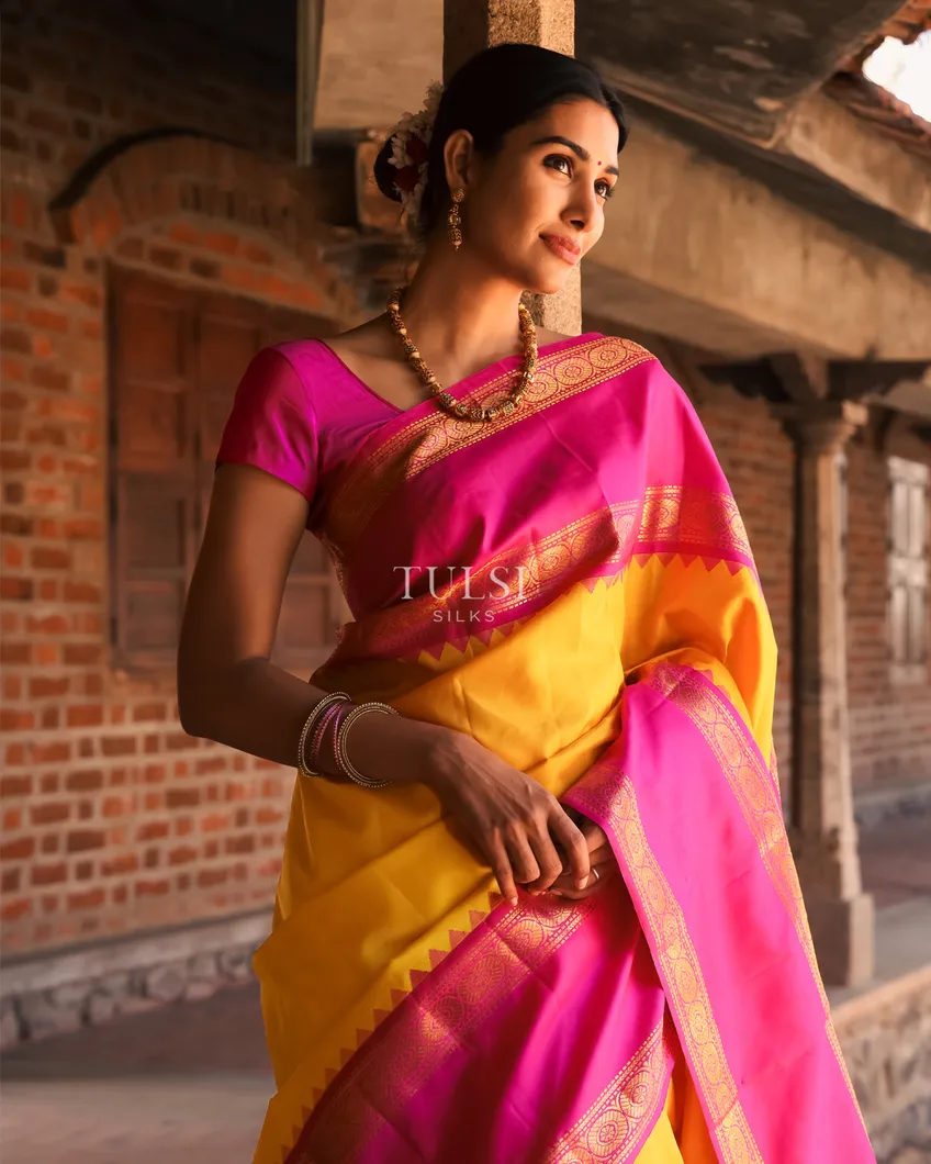 Yellow Kanjivaram Silk Saree T740671-image