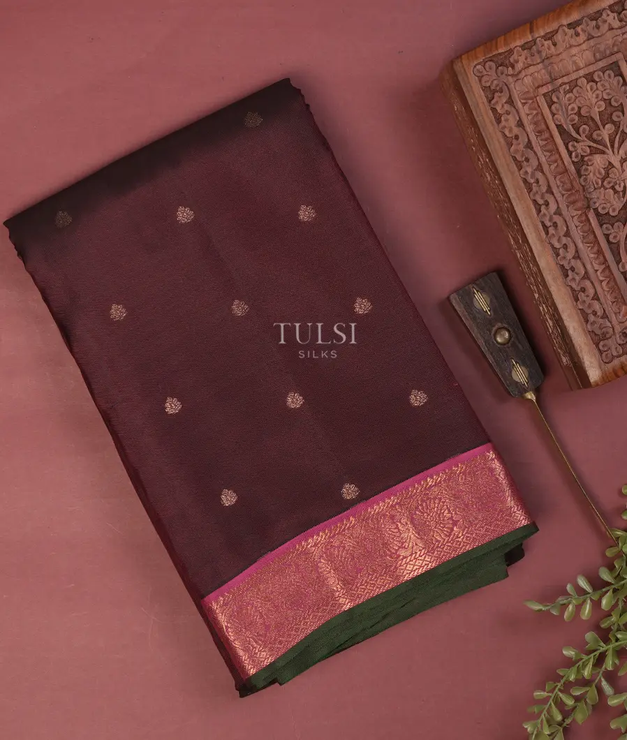 Burgundy Soft Silk Saree T731657-image