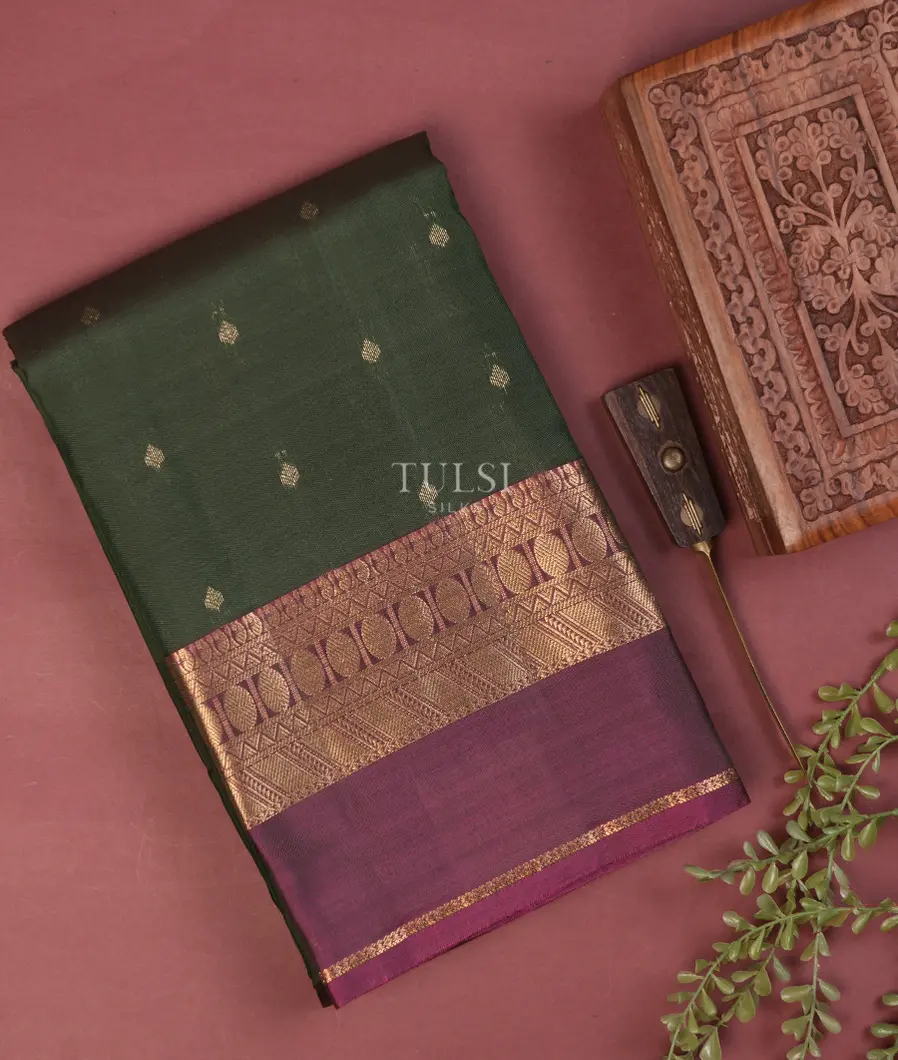 Bottle Green Soft Silk Saree T745139-image