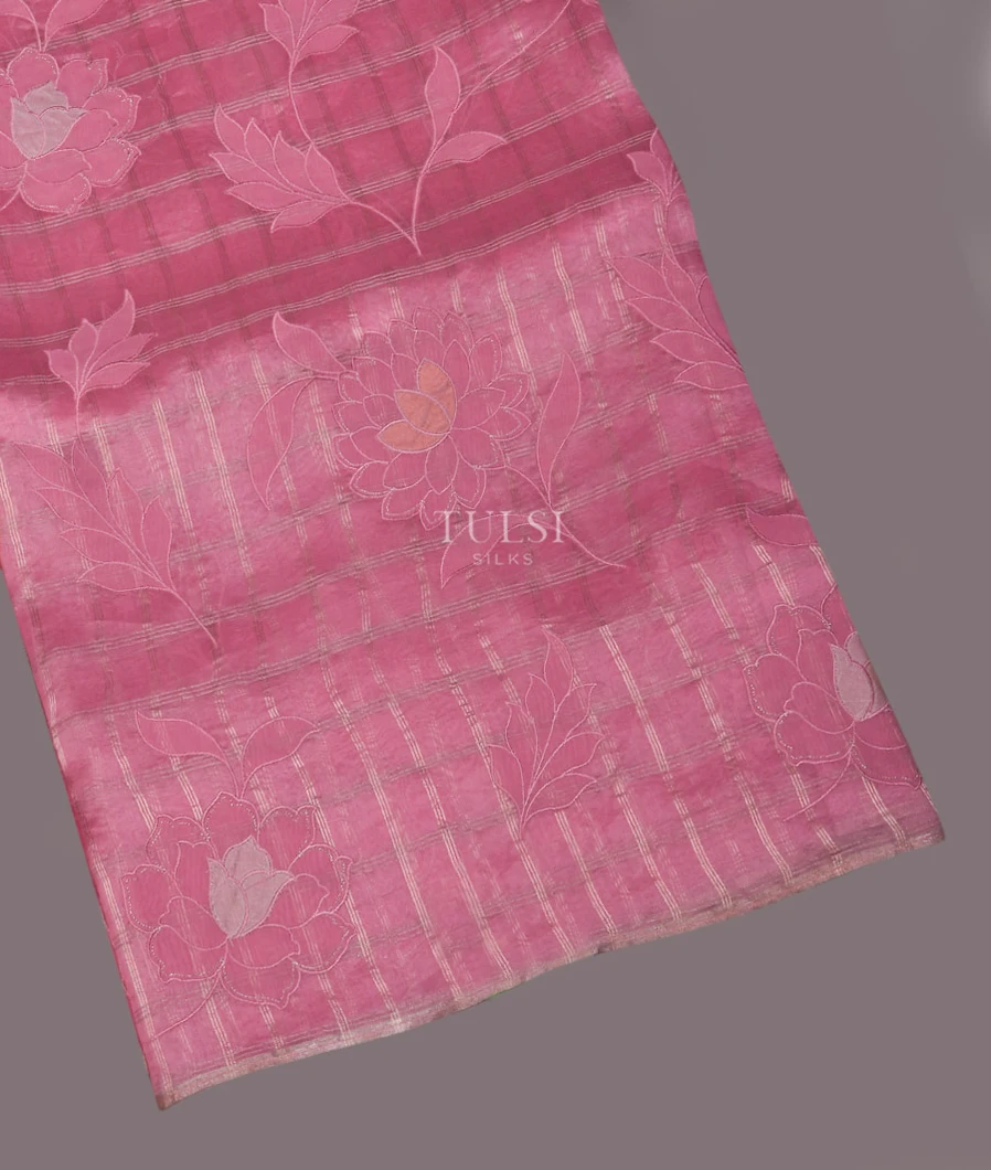 Pink Kora Organza Embroidery Saree T743431-image