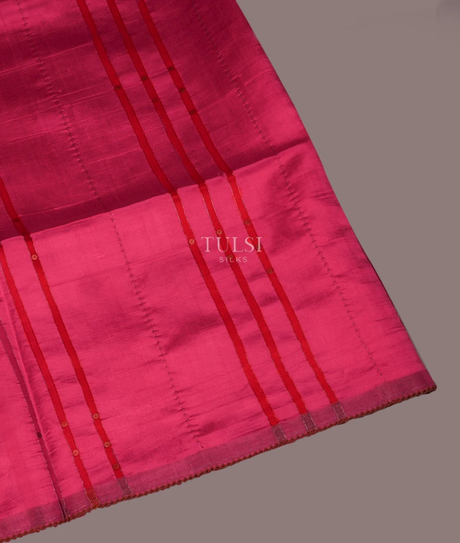 Pink Tussar Printed Saree T721640-image