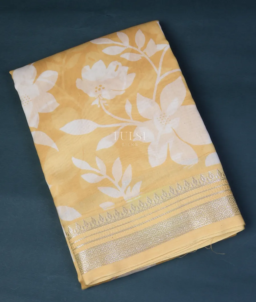 Yellow Chanderi Cotton Saree T743735-image