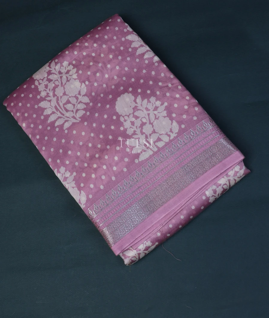 Lavender Chanderi Cotton Saree T743715-image