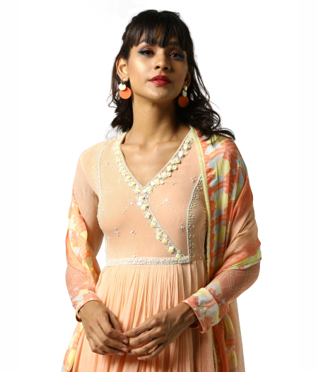 Peach Melba Anarkali set3