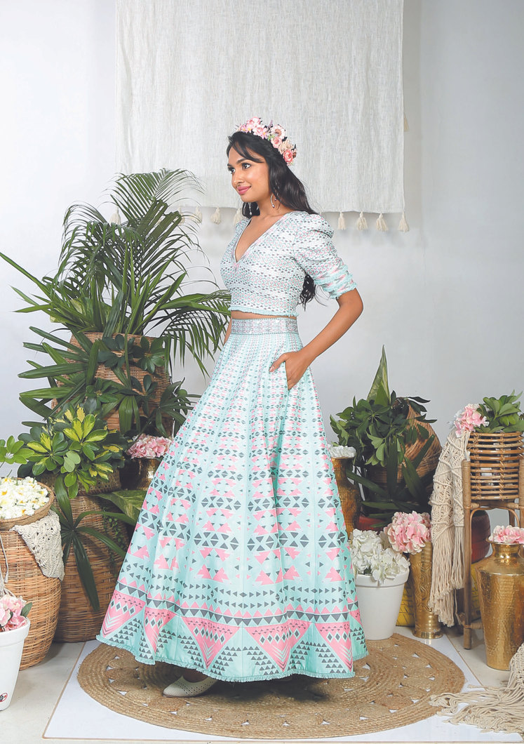 Interrelated Cord Lehenga Set5