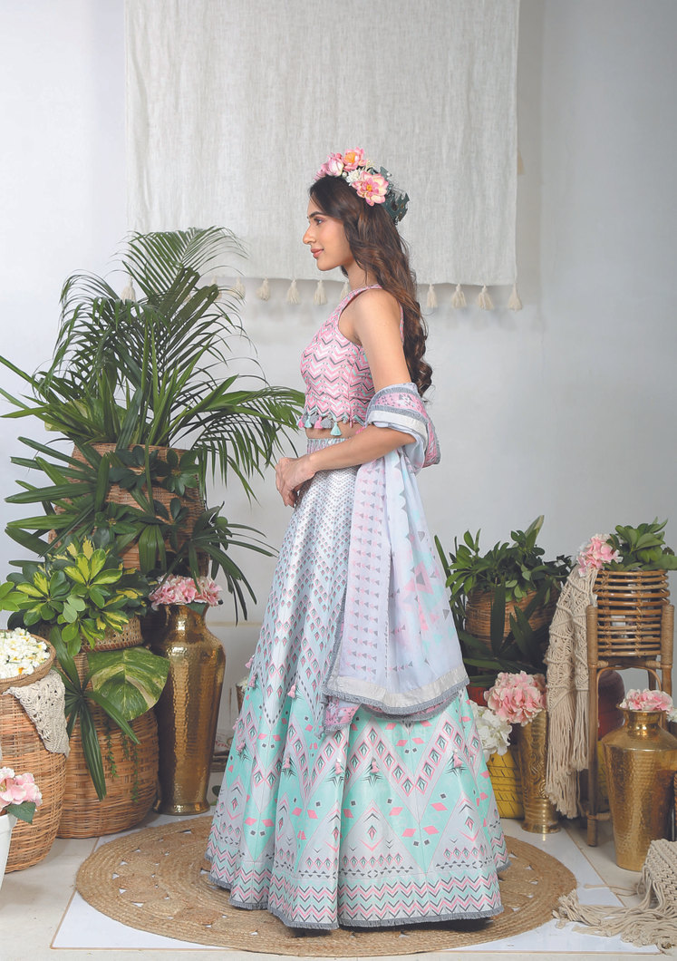 Slalom Pebble Lehenga Set4