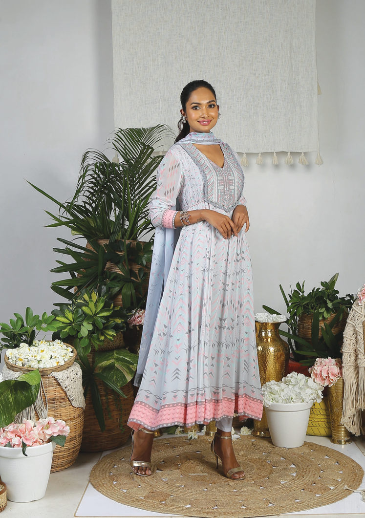 Quaint Tribal Anarkali Set2