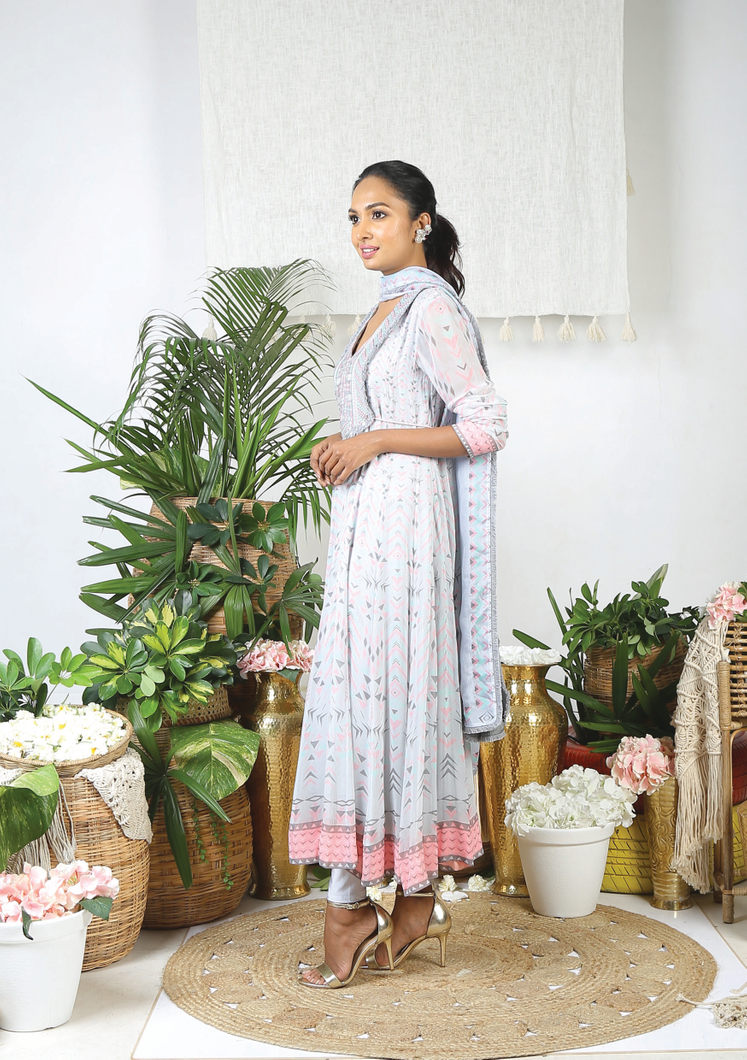 Quaint Tribal Anarkali Set4