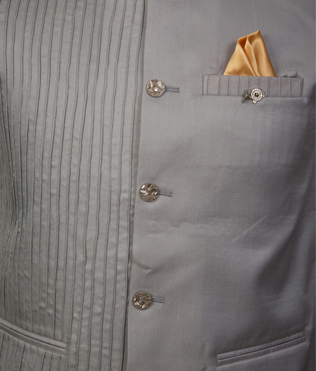 Grey Pleated Bundi - AVC 7242