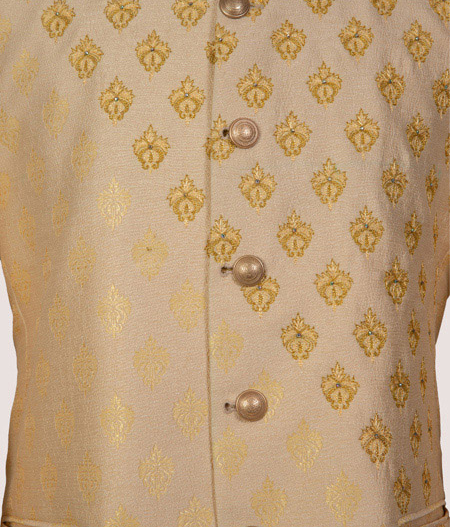 Beige Cross Pattern Bandhgala - AA 5178 (2.75) AA 3816 (3816)2