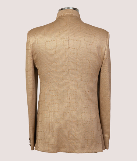 Beige Geometric Bandhgala - SUT 123