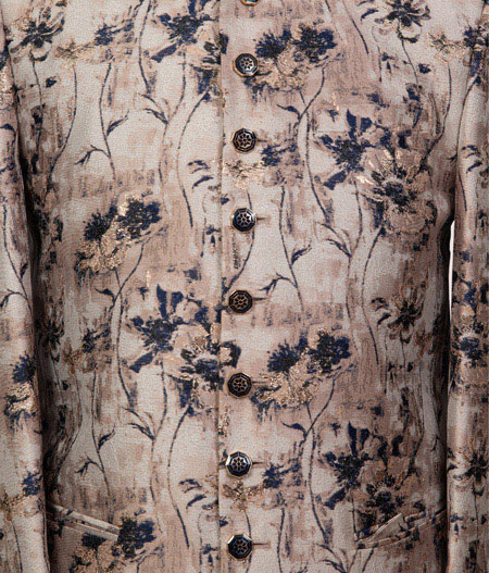 Off White Floral Bandhgala - SUT 82