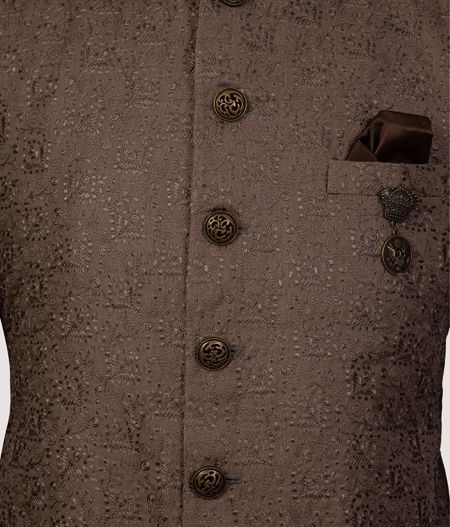 Brown Frosted Bandhgala - ARKS 700402