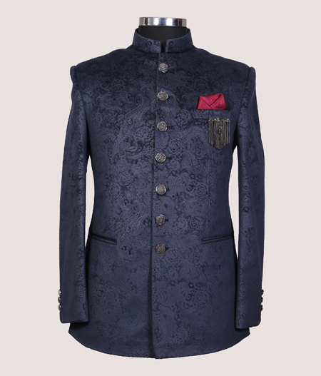 Blue Paisley Bandhgala - 21