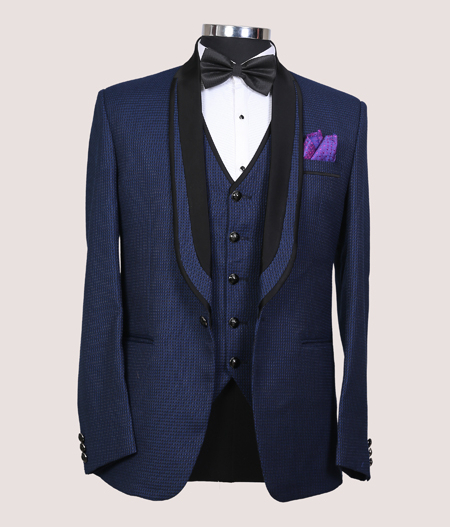 Blue Panel Lapel Tuxedo - SUT 5191