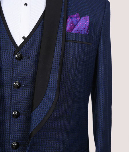Blue Panel Lapel Tuxedo - SUT 5192