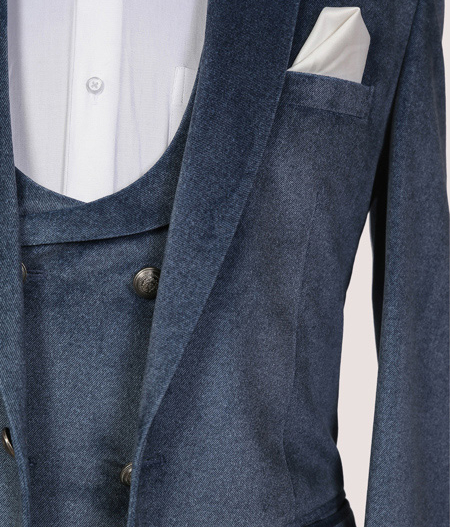 Bluish Grey Three Piece Suit - SUT 15832