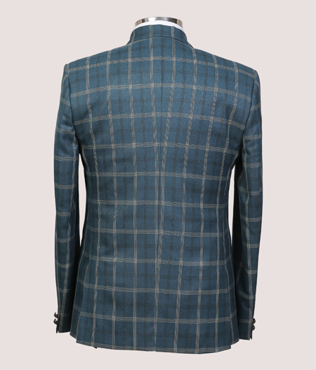 Green Checked Three Piece Suit - SUT FT 6103