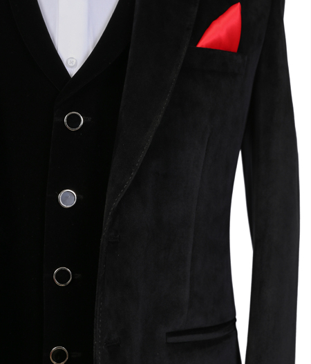 Black Velvet Three Piece Suit - SUT T3 362 92