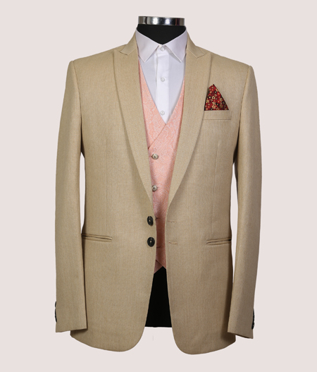 Beige Three Piece Suit - AST 1446/11