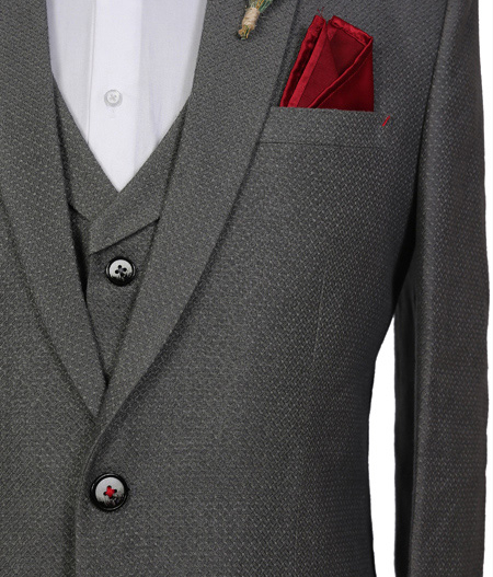 BoutonniÂre Grey Three Piece Suit - ALT 256/32