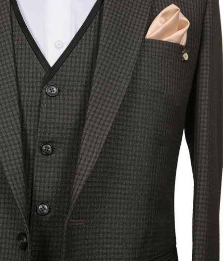 Green Checked Three Piece Suit - SUT 17232