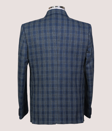 Blue Checked Three Piece Suit - ATR 5703