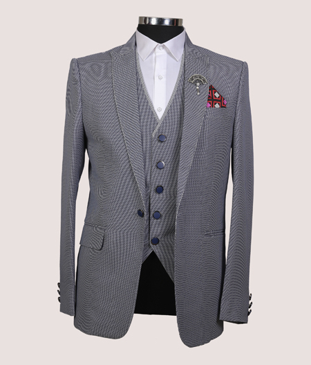 Light Blue Three Piece Suit - ATR 6091