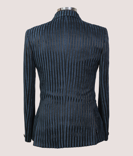 Navy Blue Striped Suit - SUT 17453