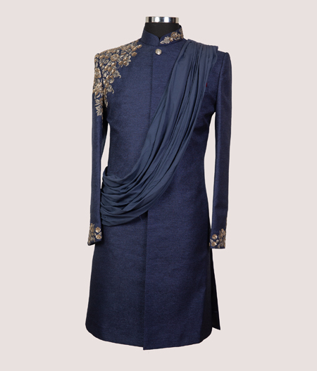 Blue Shawl Sherwani - LT 73 SH1