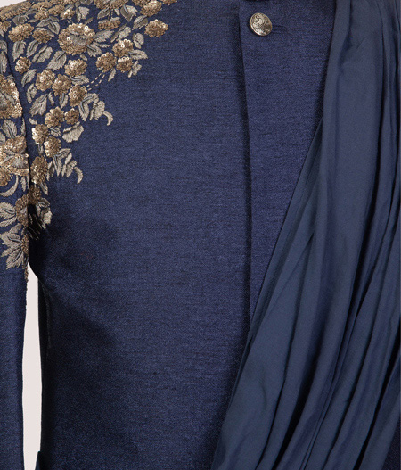 Blue Shawl Sherwani - LT 73 SH2