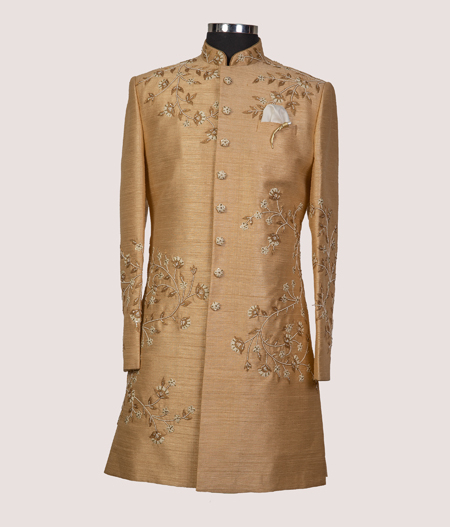 Gold Floral Sherwani - AMD 4411