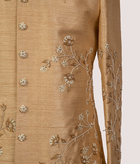 Gold Floral Sherwani - AMD 4413