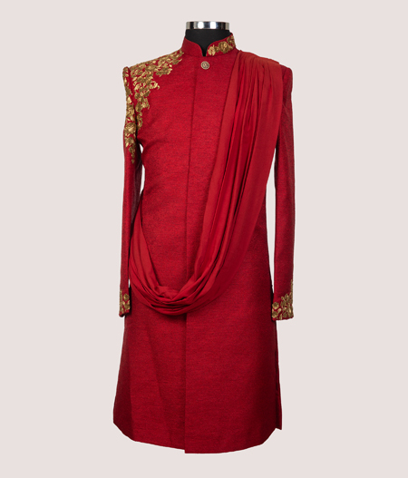 Red Regal Sherwani - IW 76 SX1